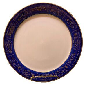 Vintage Porsgrund Norwegian American Line Fish Dinner Plate Sagafjord Vistafjord